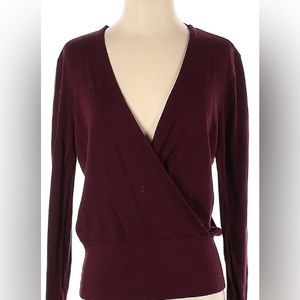 Ann Taylor burgundy crossover sweater